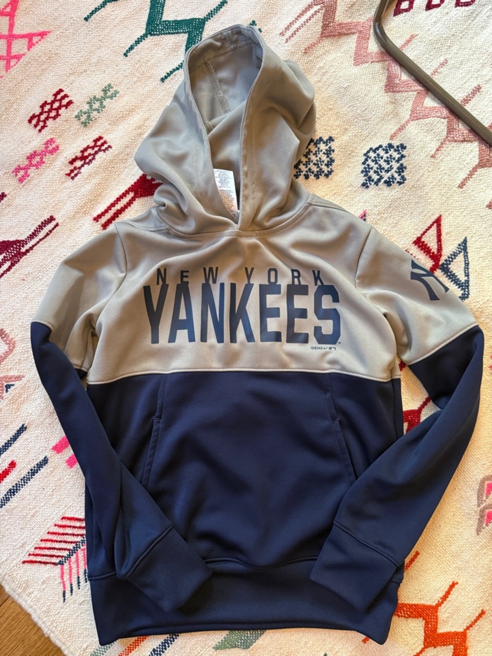 Kids Genuine Merchandise New York Yankees Two-Tone Hoodie - Gray & Navy